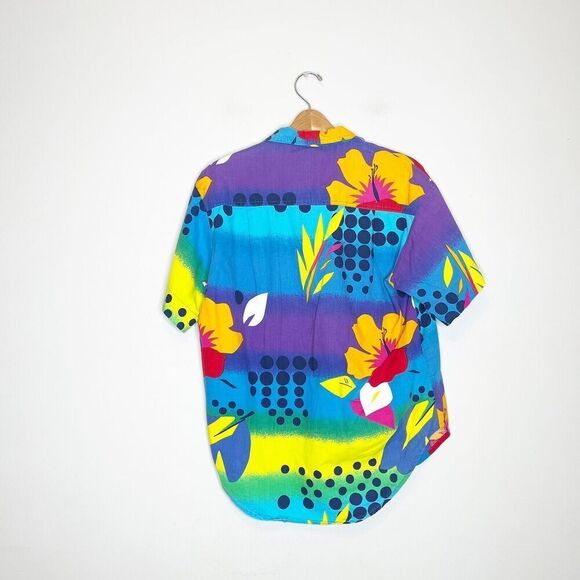 Vintage 80s 90s S Small OP Ocean Pacific Hawaiian Shirt All Over Print - Picture 3 of 6